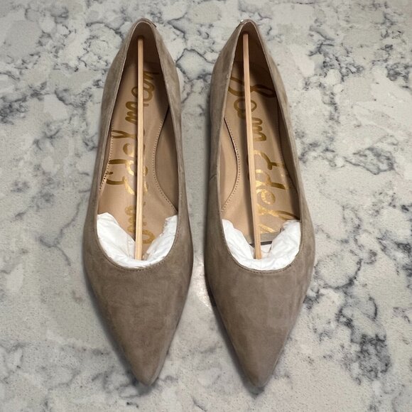 New Without Tag (No Box) Sam Edelman Sally Flats in Nude Suede - Picture 1 of 4